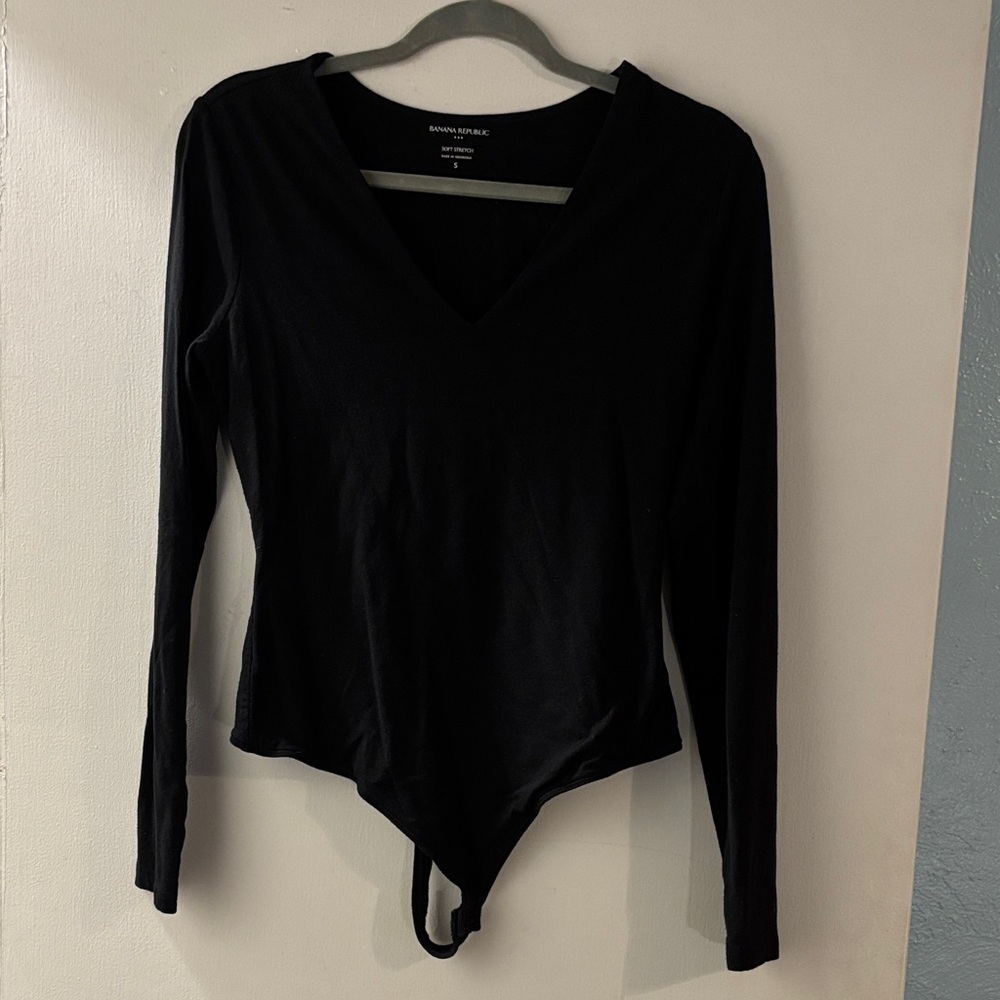 Banana Republic Black V-Neck Bodysuit